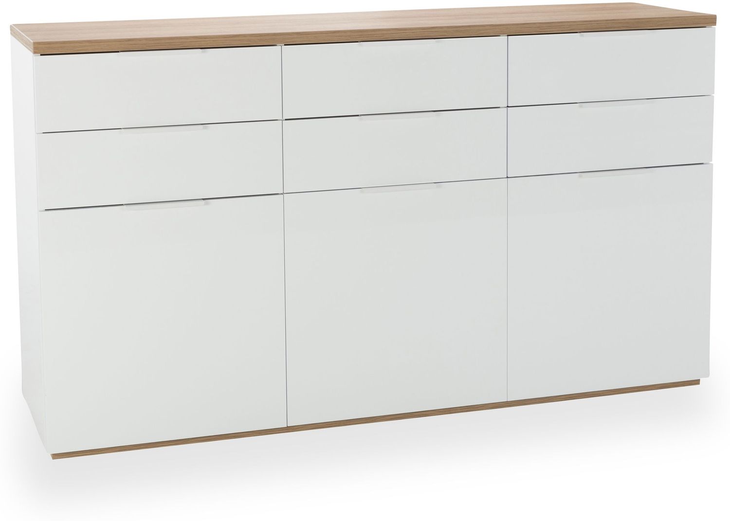 Sideboard 'MUNDI', Hochglanz Weiß-Eiche Riviera Bild 1