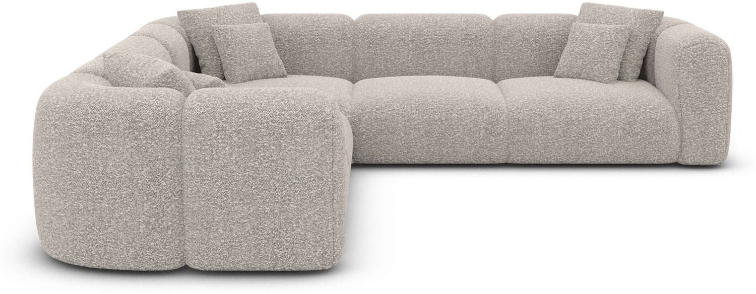 Polster Ecksofa Venturia L Form - Bouclestoff - Pearl Bild 1