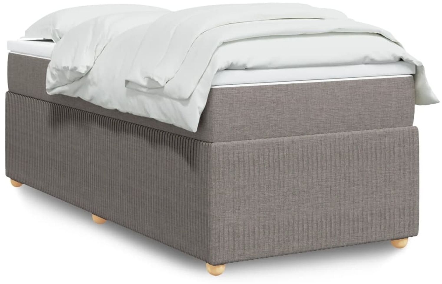 vidaXL Boxspringbett mit Matratze Taupe 80x200 cm Stoff 3285529 Bild 1