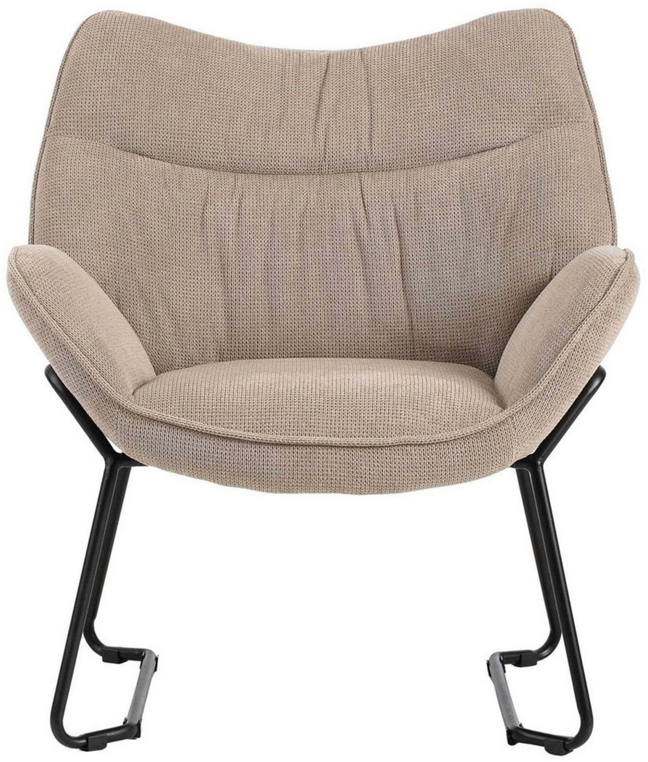 bene living Loungesessel Aliano - beige (1-St), schwarzes Metall-Gestell - bequeme Arm- und Rückenlehne Bild 1