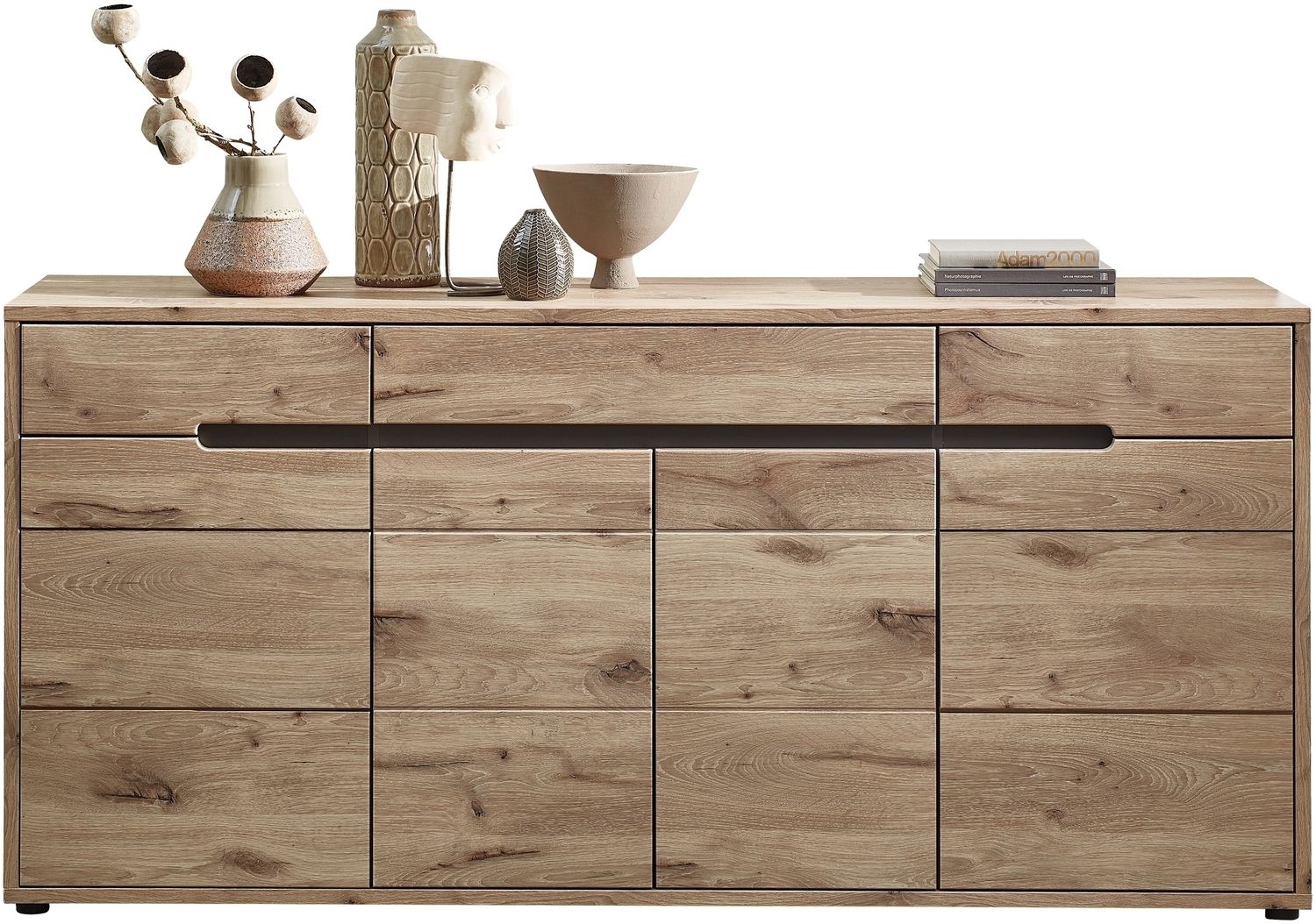 Sideboard >Bellano< in Viking Oak Dekor, MDF, Spannplatte - 185x87x44cm (BxHxT) Bild 1