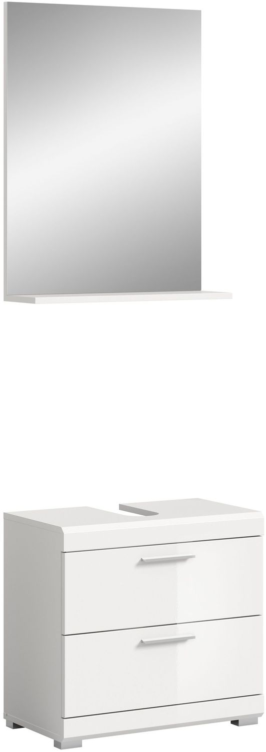Xonox Scout Badkombination (B/H/T: 60x191x34 cm) in weiß Nachbildung und weiß Hochglanz tiefzieh Bild 1