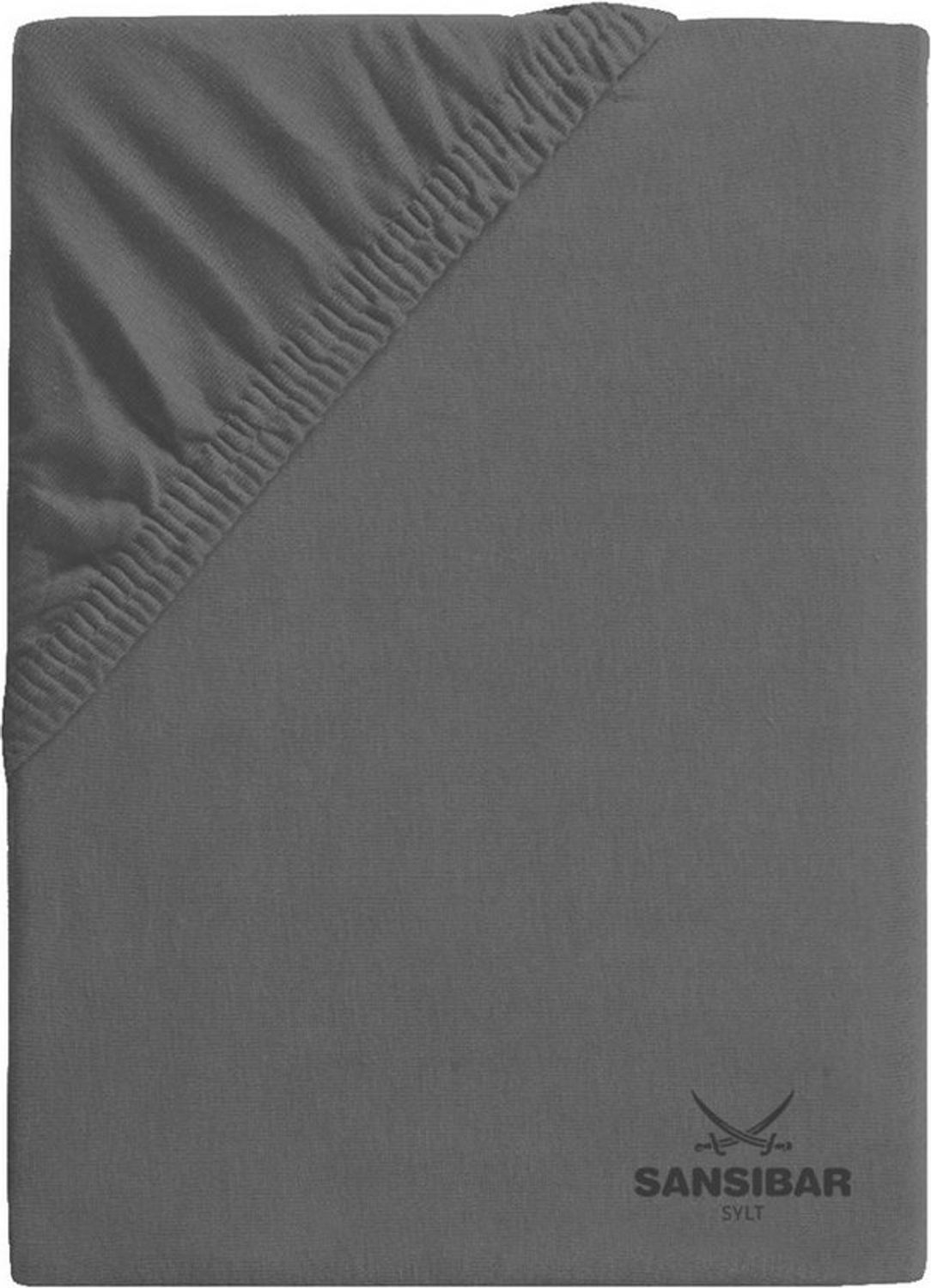 Sansibar Sylt Spannbettlaken Topperbezug SANSIBAR Jersey BL 180x200 cm grau Bild 1