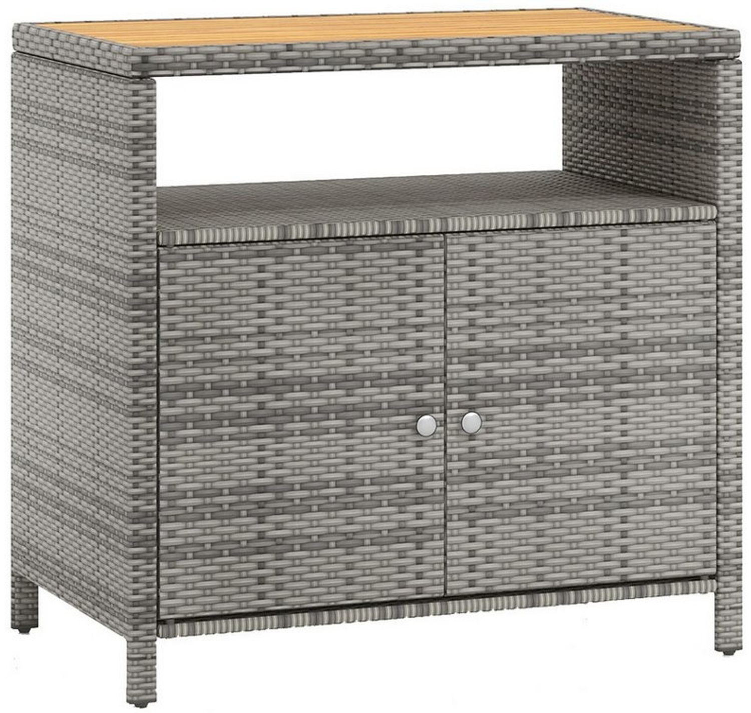 COSTWAY Garten-Geräteschrank, BxT: 90x53 cm, outdoor, Holz & Rattan, wetterfest, 90x53x86cm Bild 1