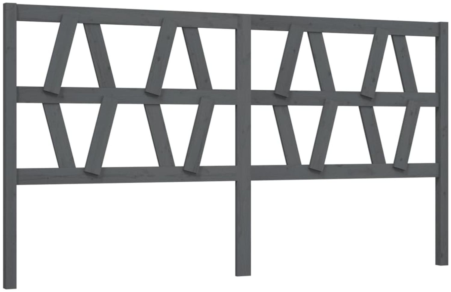 Kopfteil, Bettkopfteil, Minimalistisch Grau 206x4x100 cm Massivholz Kiefer Bild 1