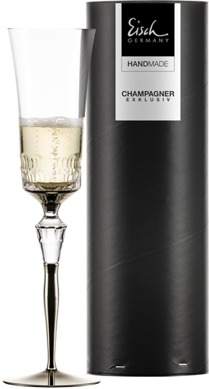 Eisch Champagnerglas 596/75 platin in Geschenkröhre Champagner Exklusiv Bild 1