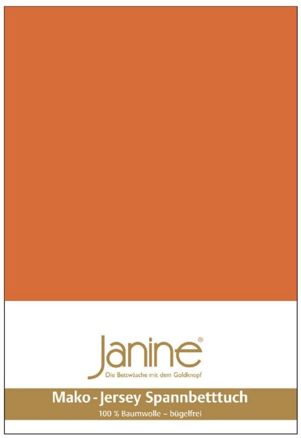 Janine Mako-Jersey Spannbetttuch Spannbettlaken 100% naturreine Baumwolle 90-100cm x 190-200cm 67 rost-orange Bild 1