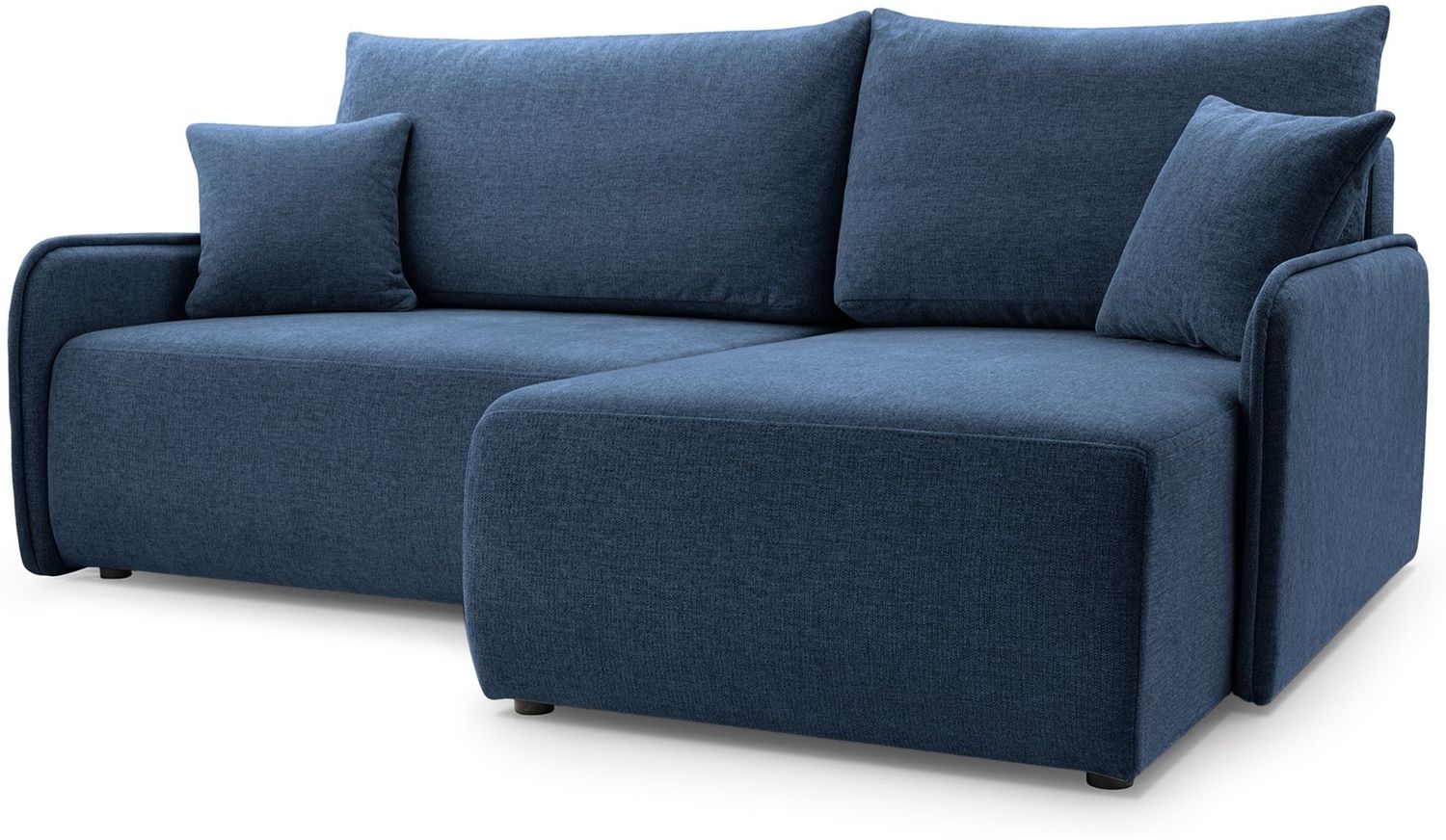Selsey 'Netarro' Ecksofa mit Schlaffunktion, Bettkasten und Chenille-Bezug, marineblau, rechts Bild 1