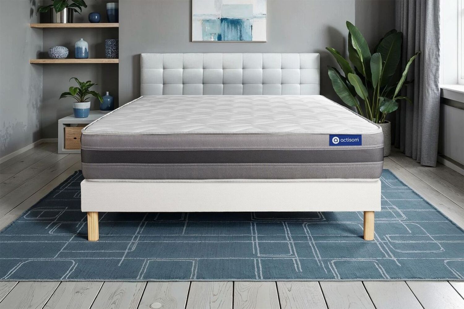 Actiflex relax Matratze 130x200 cm + Bettgestell mit Lattenrost, Härtegrad 3, Taschenfederkern und Memory-Schaum, Höhe : 24 c Bild 1