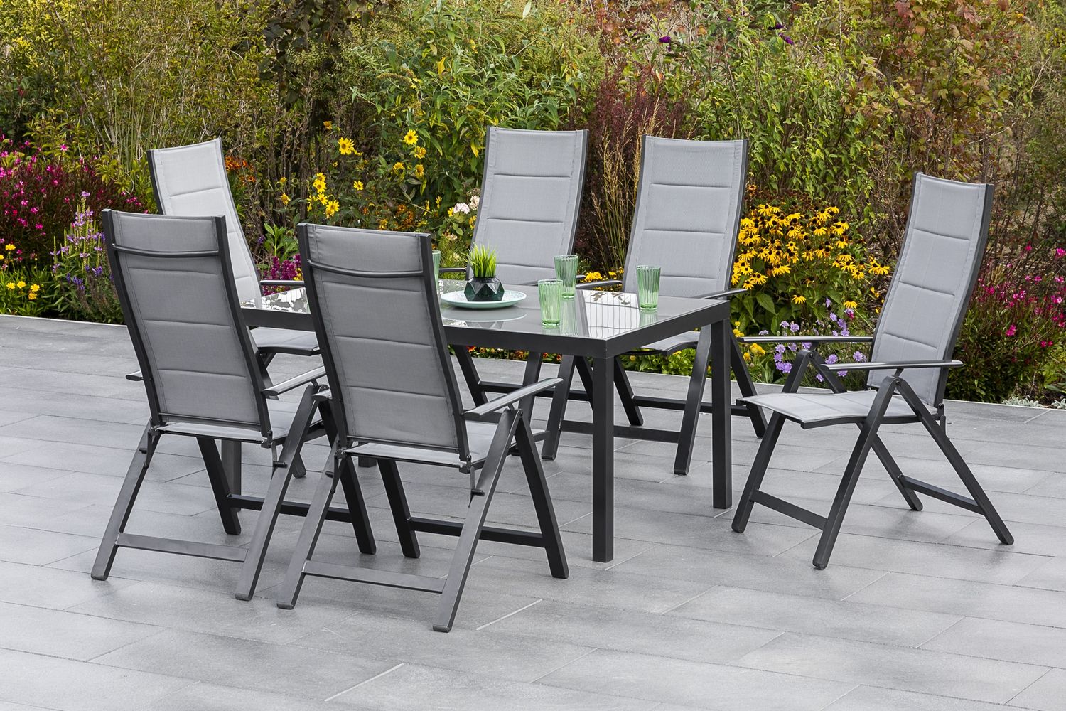 Florenz Gartenmöbel Set 7tlg, 150 x 80 cm Bild 1