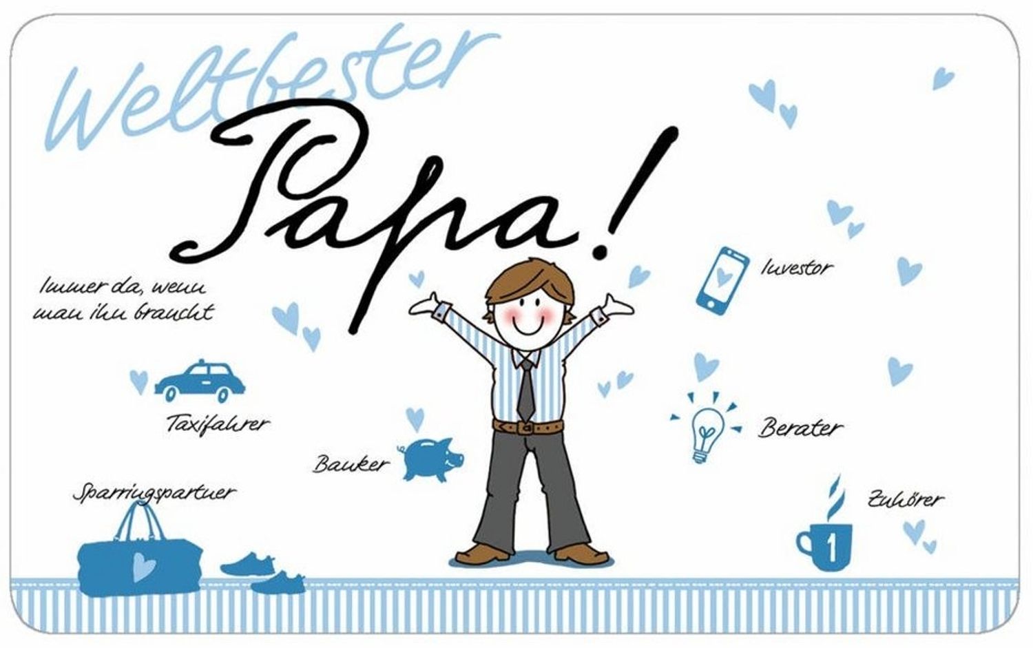 PPD Frühstücksbrett Tray Weltbester Papa, Kunststoff Bild 1
