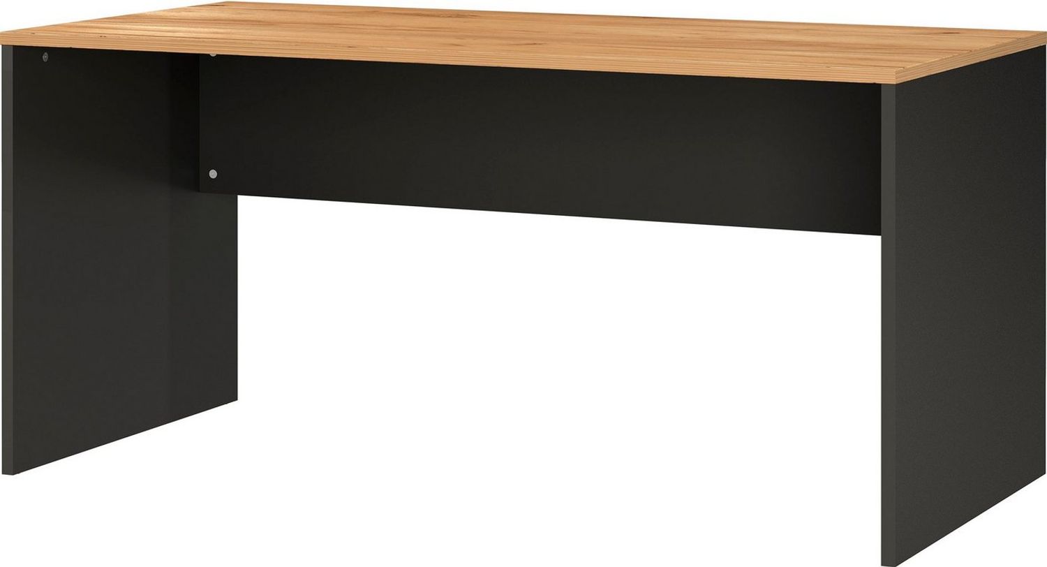 Germania Schreibtisch 4225-549, mit Seitenwangen, in Graphit/Eiche, 158 x 75 x 79 cm (BxHxT) Bild 1