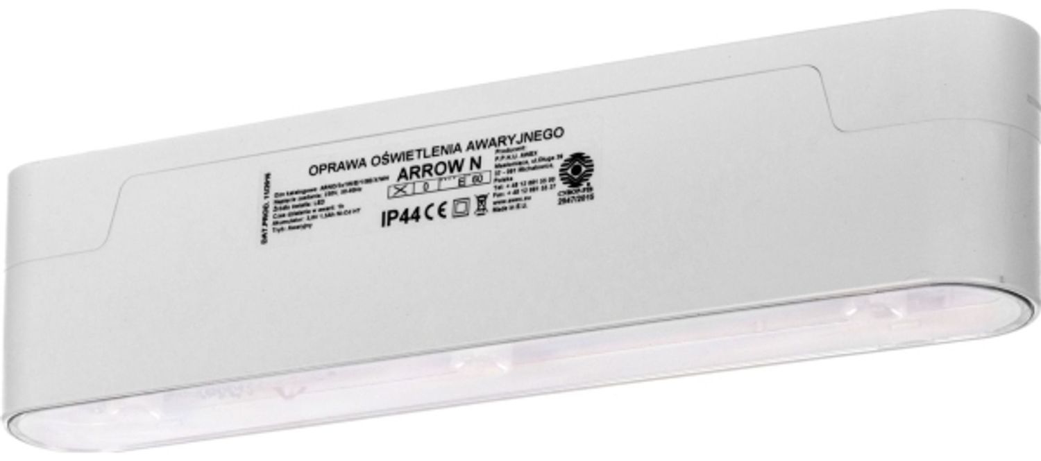 AWEX Notleuchte Arrow N ECO LED 3x1W 1h Ein-Betrieb (ARNO/3x1W/ESE/X/WH) Bild 1