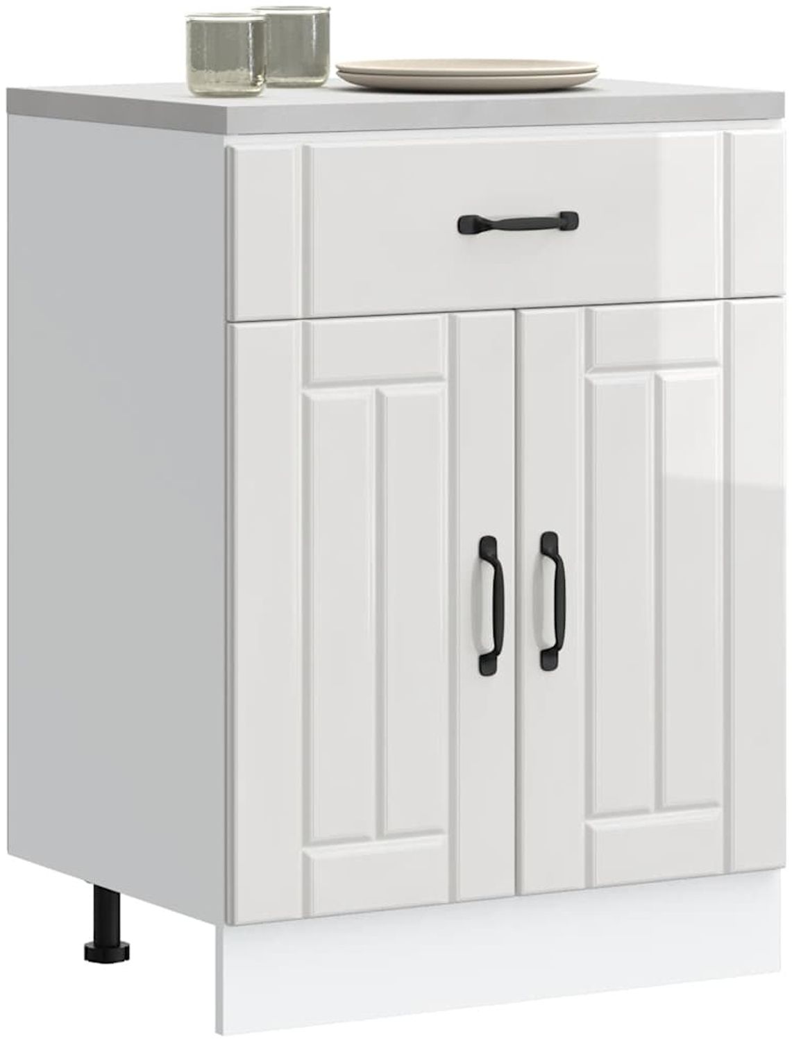 vidaXL Küchen-Unterschrank Lucca Hochglanz-Weiß Holzwerkstoff 853729 Bild 1