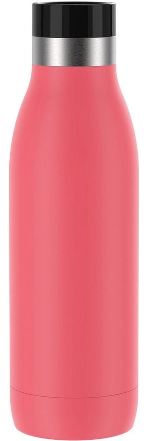 Emsa Bludrop Color Trinkflasche mit Quick-Press Verschluss, spülmaschinenfest, Edelstahl Koralle, 0,5 Liter Bild 1