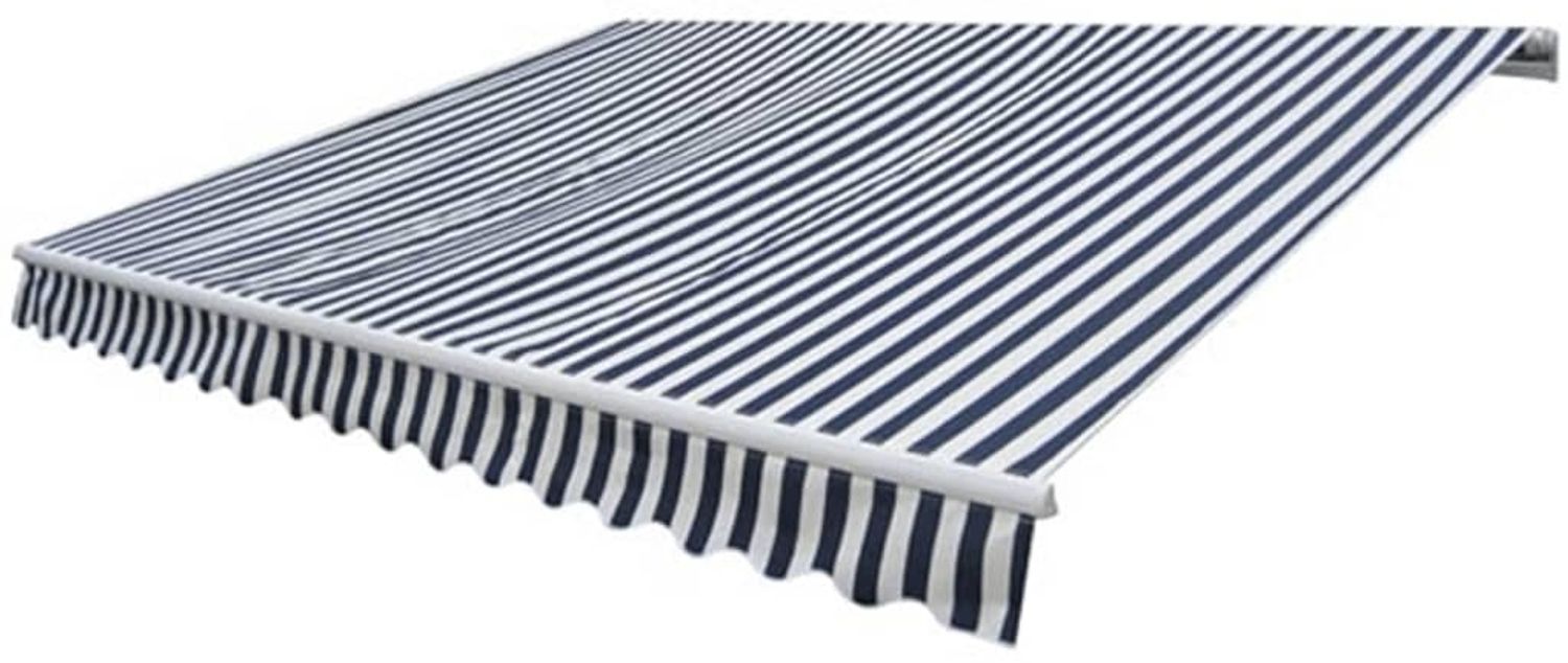 vidaXL Gelenkarmmarkise Handbetrieben 300 cm Blau/Weiß 275552 Bild 1