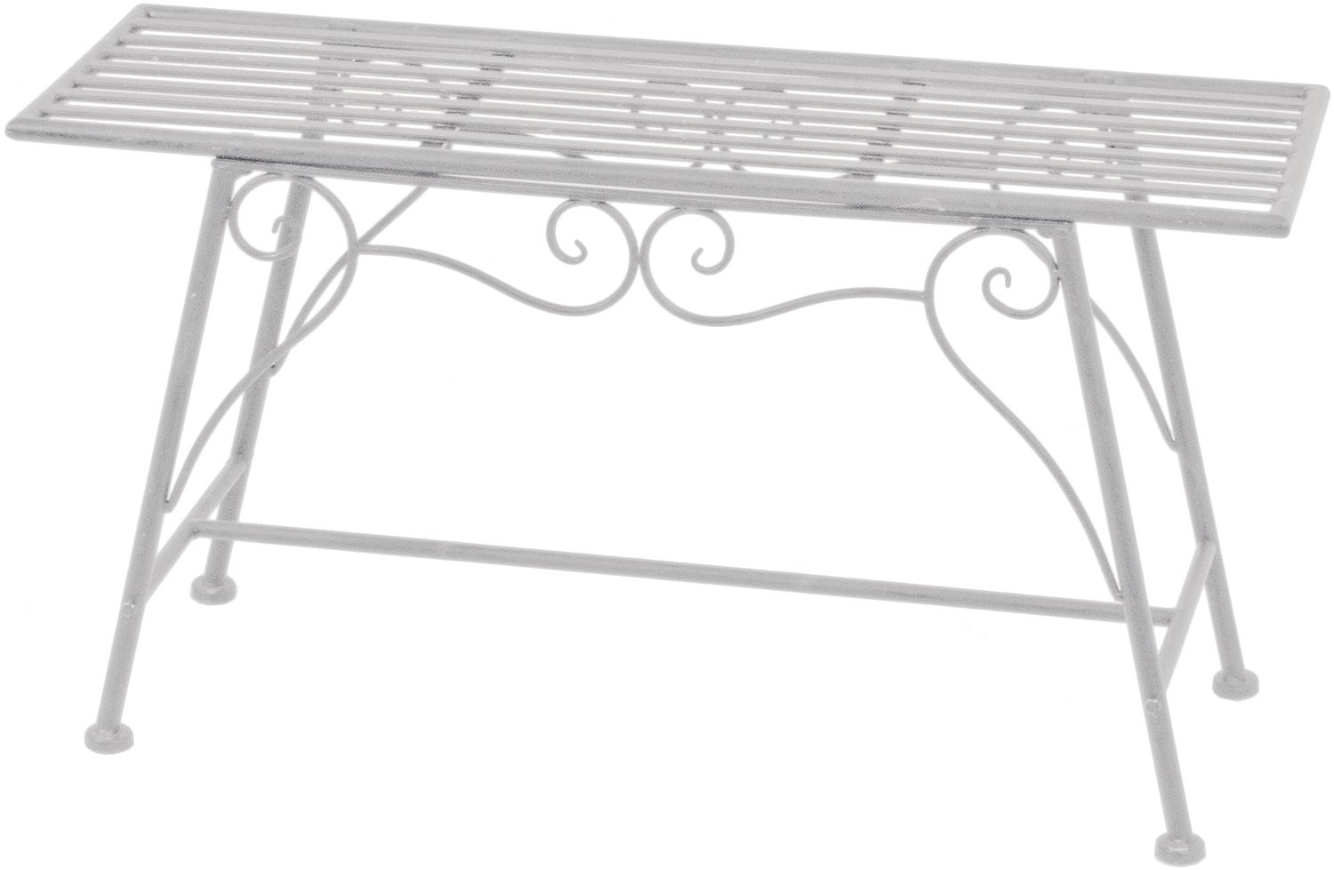 Blumenbank RITA - Stahl Antik-weiß 45x83x27cm | Pflanzenständer Pflanzenregal Blumenregal Bild 1