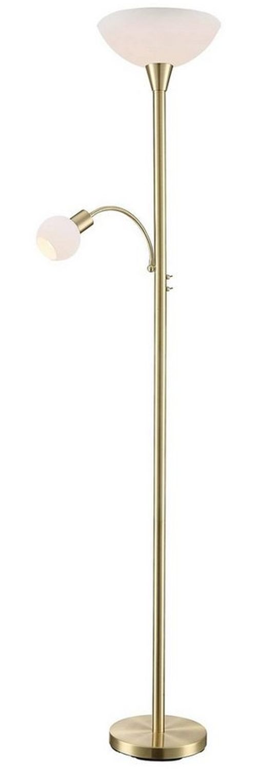 Lindby Stehlampe Elaina, Metall, Gold / Messing IP20, 1 x 15 W LED E27 + 1 x 8 W LED E14 Bild 1