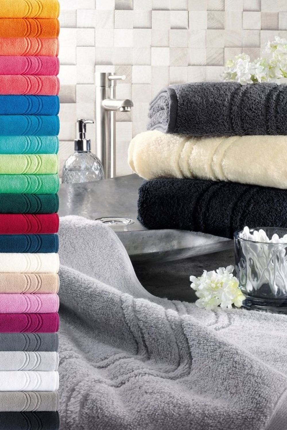 ROSS Handtuch Cashmere feeling, Frottier (2-St), mit Wellenbordüre Bild 1