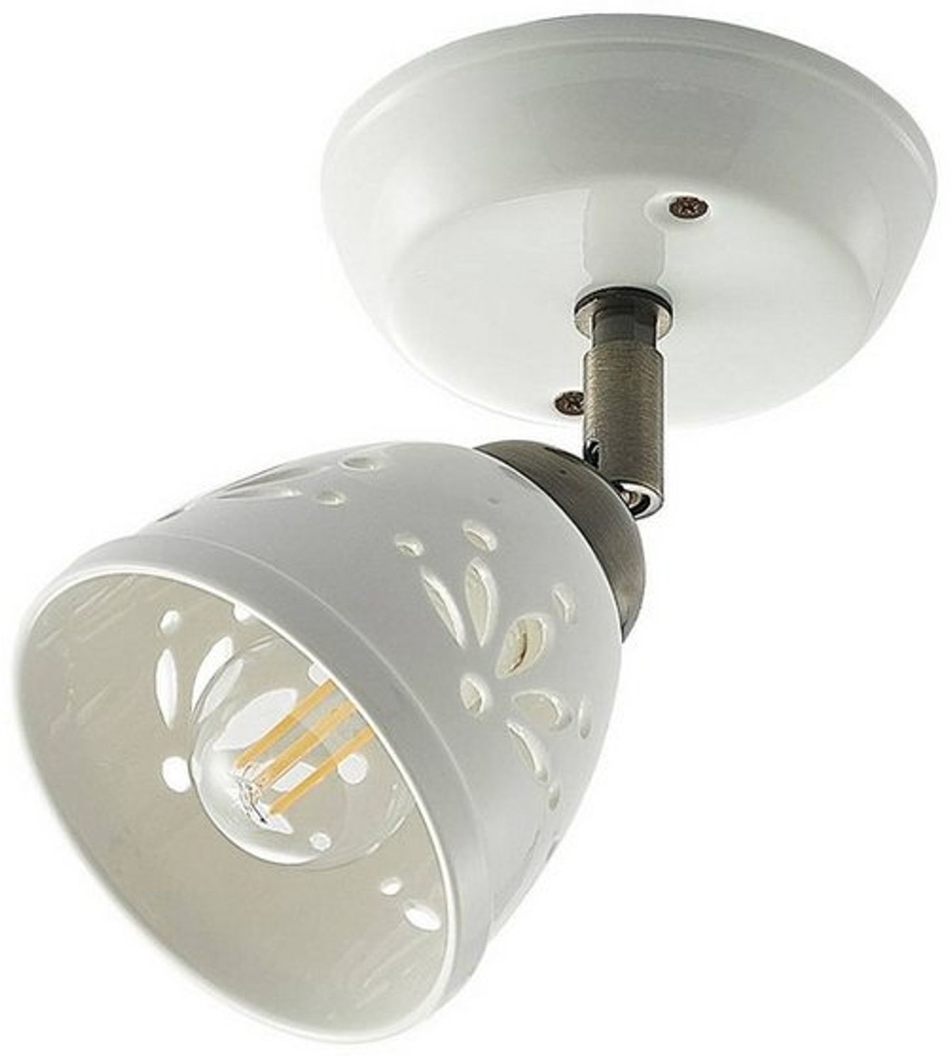 Lindby Deckenstrahler Sanrike, Keramik Weiß IP20, 1x25 W Bild 1