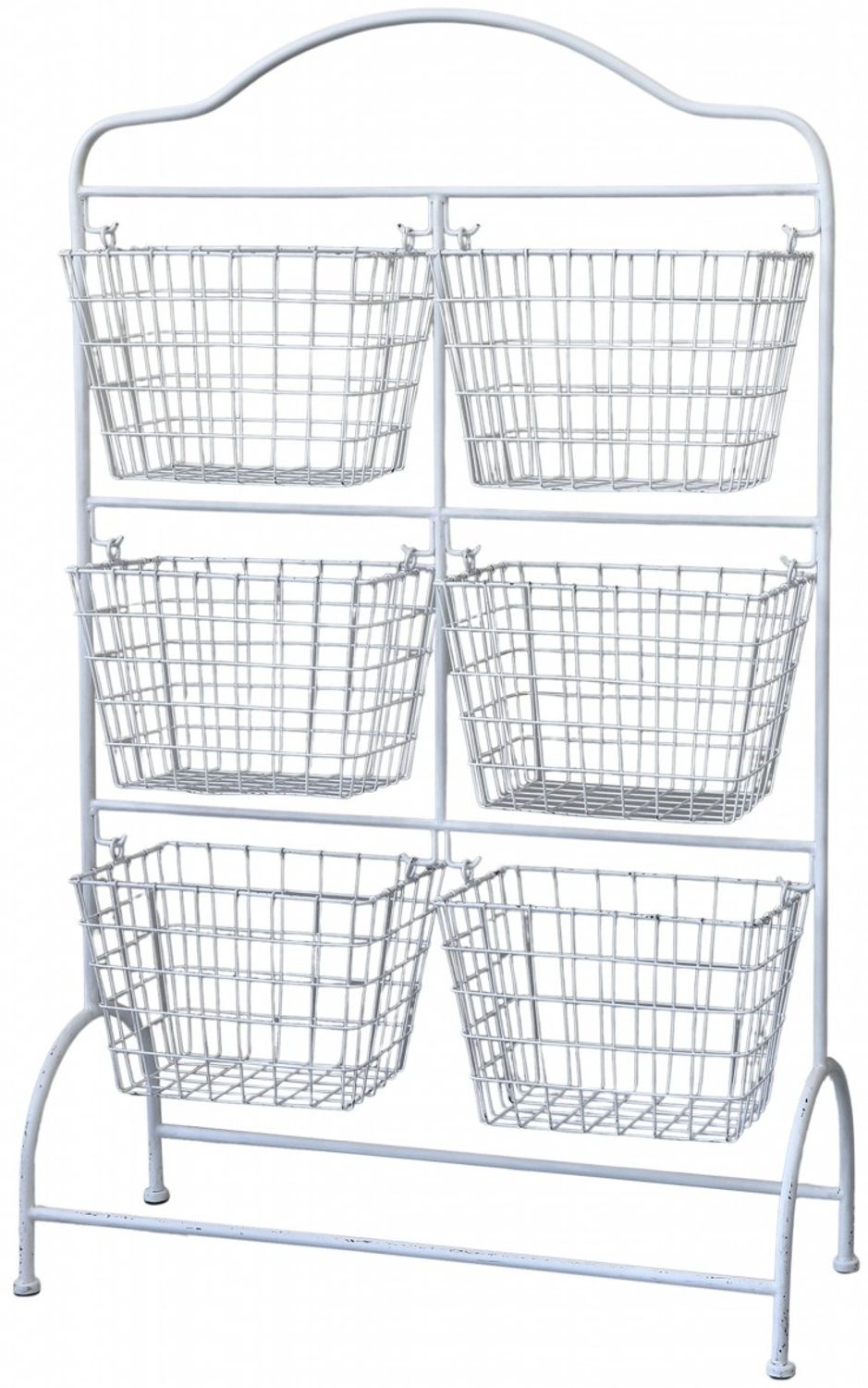 Chic Antique - Regal Ständer mit 6 Körben H122cm x L76cm Metall Weiß 40037701 Bild 1
