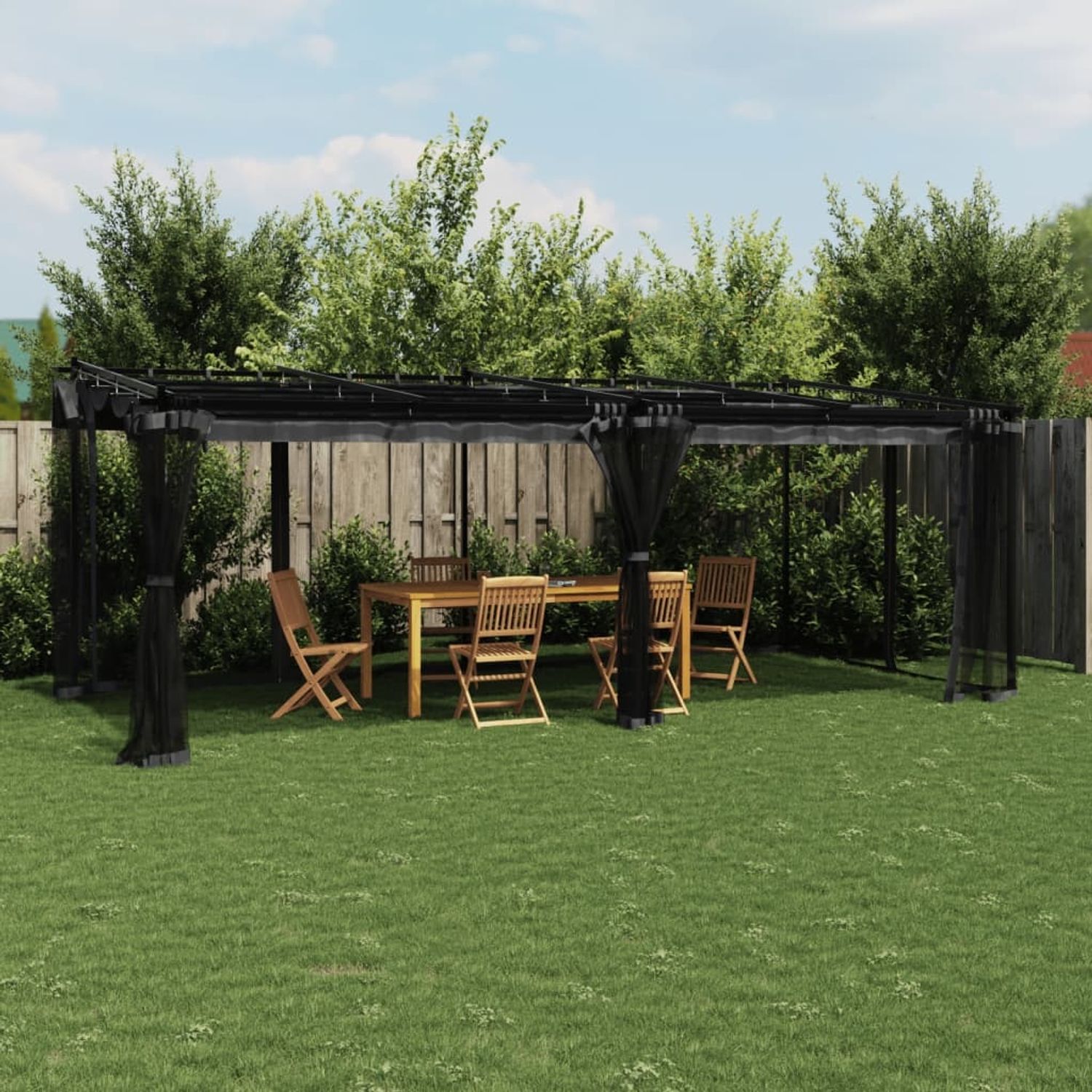 vidaXL Pavillon mit Netzwänden Anthrazit 6x3 m Stahl 4003915 Bild 1