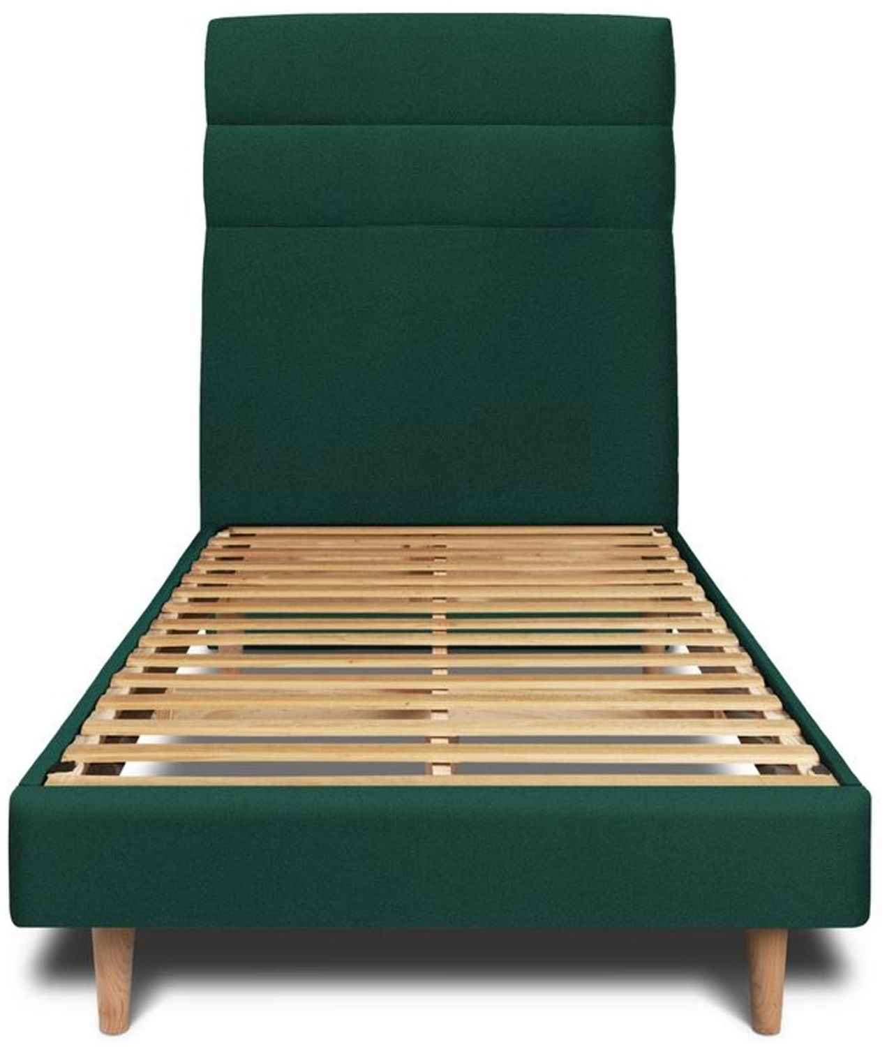 Bett mit gefüttertem Kopfteil – Samtstoff - 90 x 200 cm Bild 1