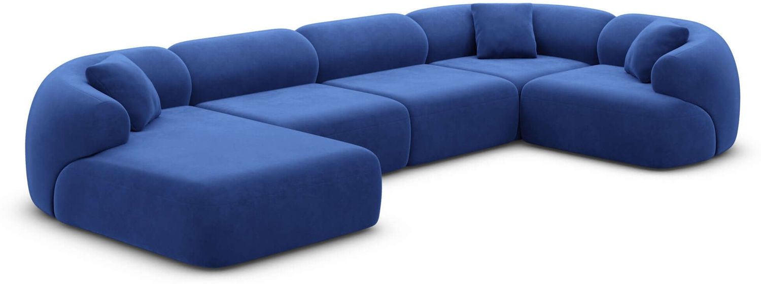 Wohnlandschaft Monteluna XL in Samtstoff - Samtstoff - dunkelblau - Links Bild 1