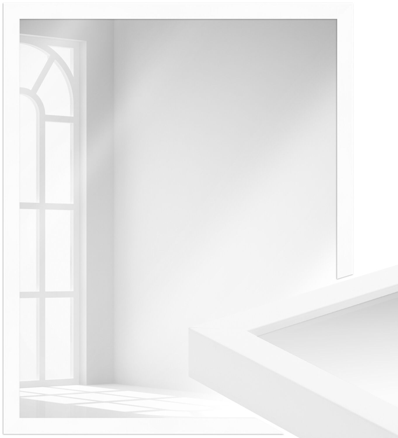 WANDStyle Wandspiegel H960 aus Massivholz in Weiß 53 x 103 cm im Stil Modern Bild 1