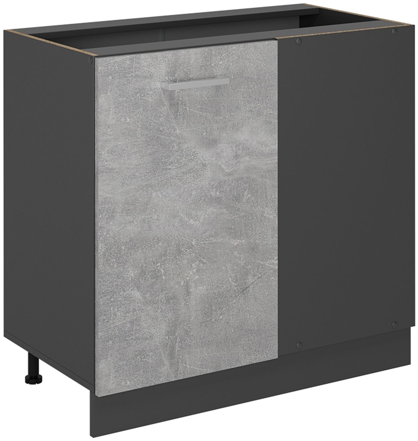 Eckunterschrank R-Line Beton 86 cm ohne Arbeitsplatte Vicco Bild 1