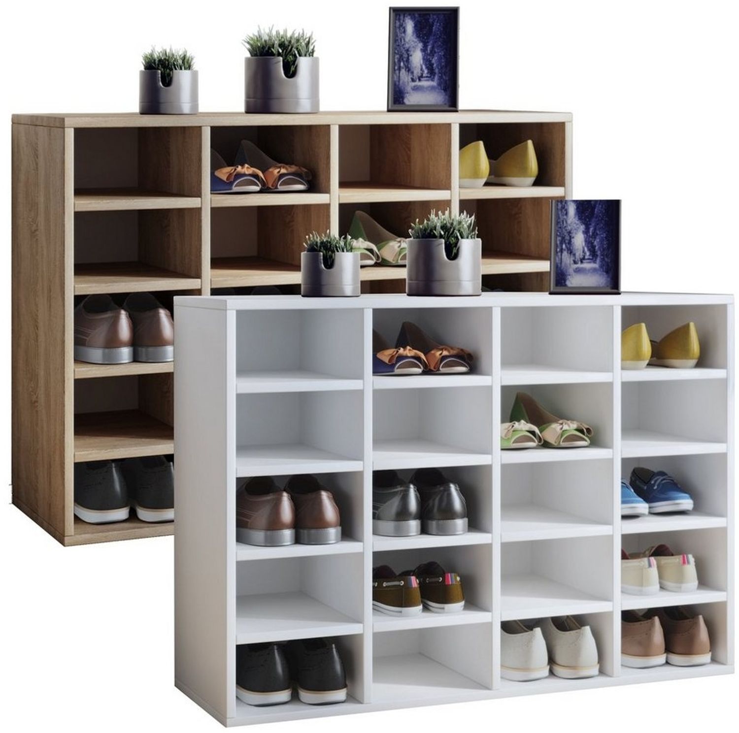 VCM Schuhregal Hinsol 913581 Sonoma-Eiche (Sägerau) H. 67 x B. 92 x T. 33 cm Bild 1
