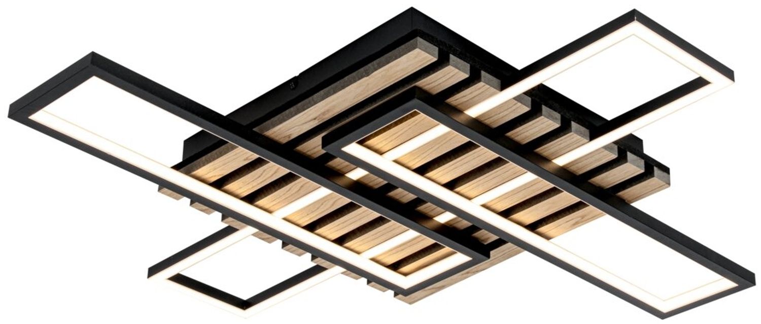 Novel LED-Deckenleuchte 'LONG BEACH', Aluminium braun/schwarz, 73 x 7 x 65 cm, warmweiß Bild 1