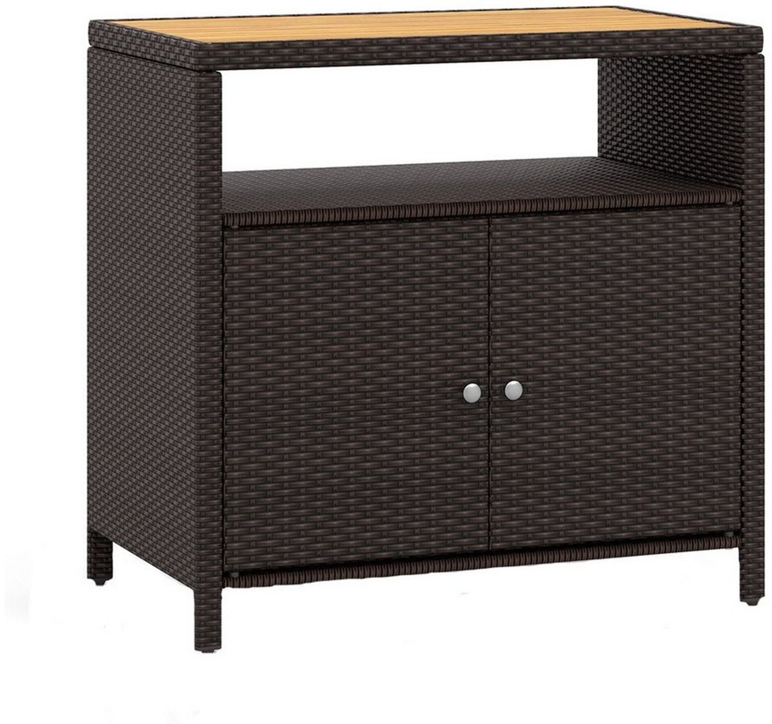COSTWAY Garten-Geräteschrank, BxT: 90x53 cm, outdoor, Holz & Rattan, wetterfest, 90x53x66cm Bild 1