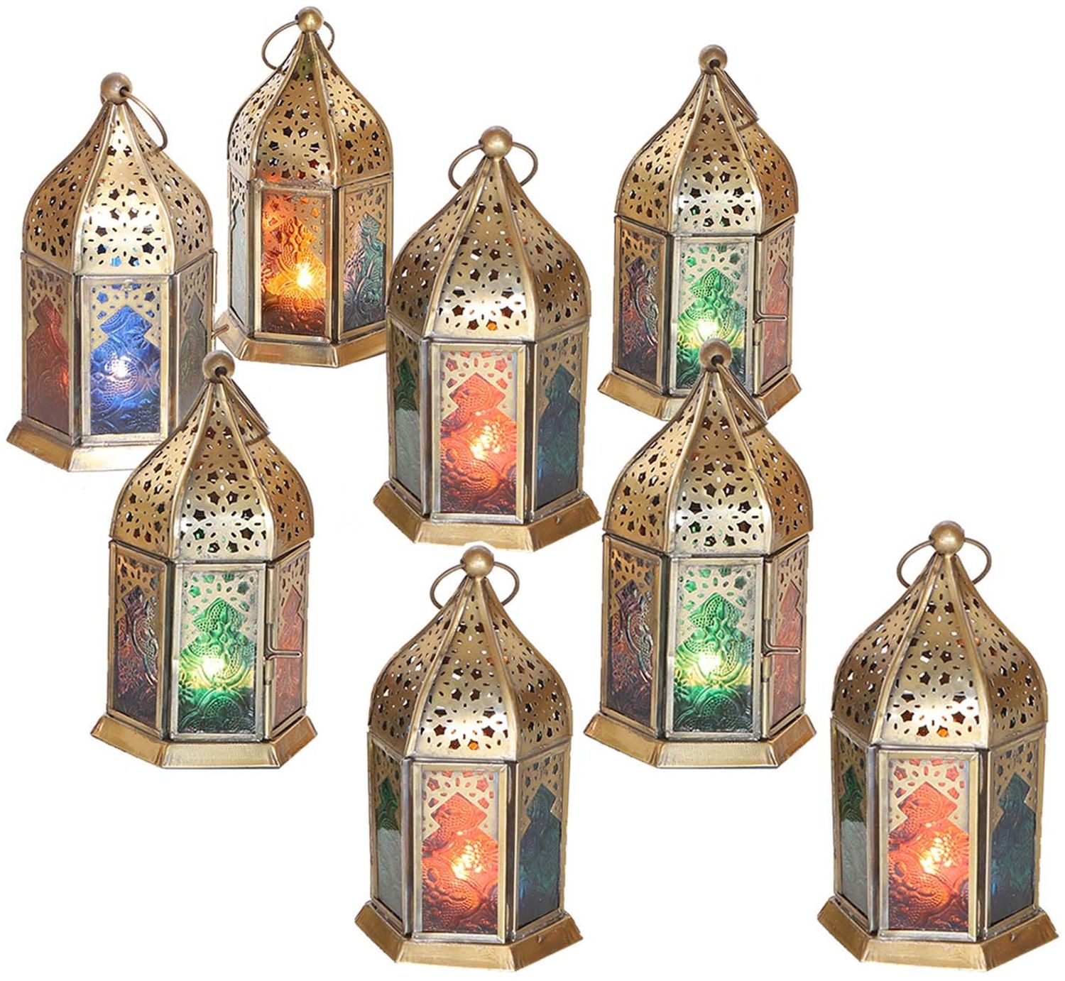 Orientalische Glas-Windlichter Nael Multifarbig 8er Set Bild 1