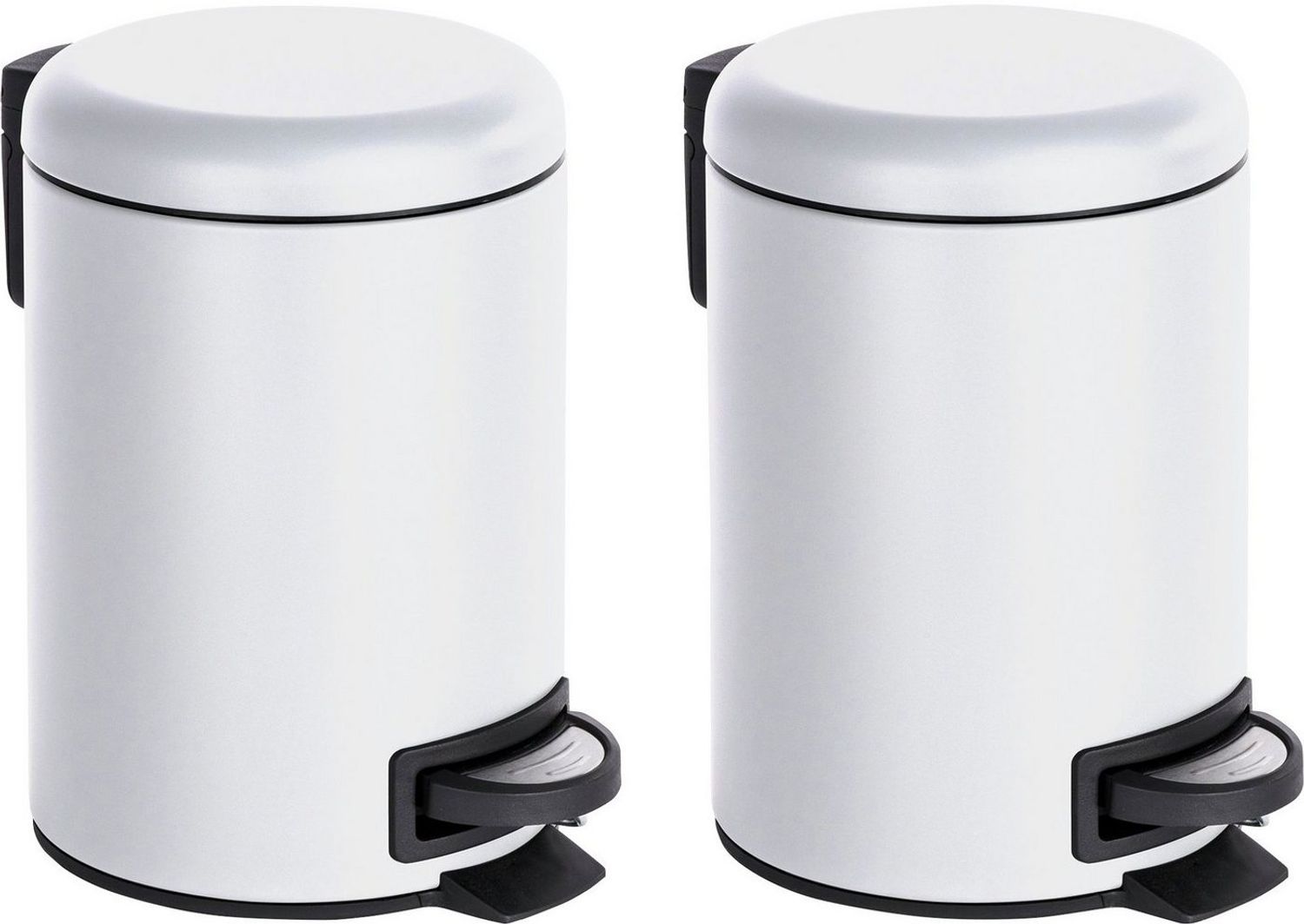 WENKO LEMAN Kosmetikeimer 3 Liter, 2er Set, Weiß Bild 1