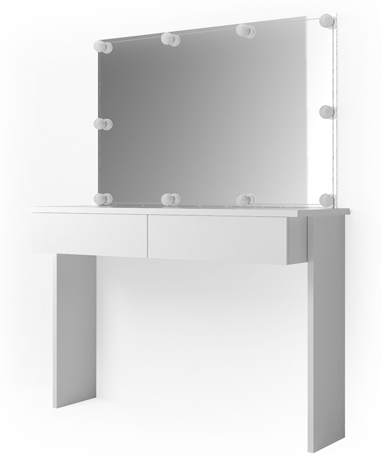 Schminktisch Azur Weiß 120 cm mit LED Beleuchtung Vicco Bild 1