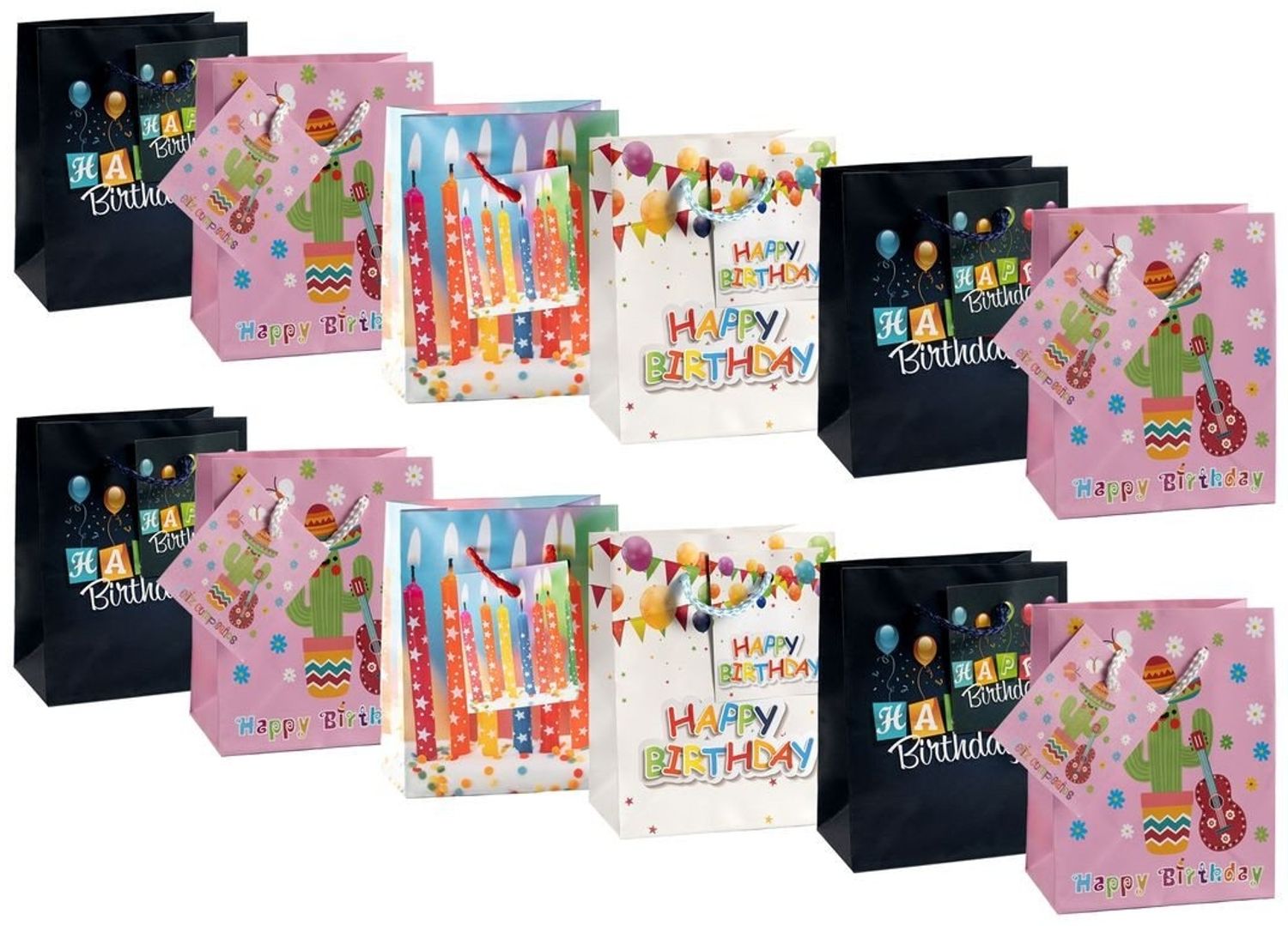 laro Geschenkbox PREMIUM-LINE Geschenktüten mit Henkel Mini/Klein Geburtstag 12-96 stk (24 St) Bild 1