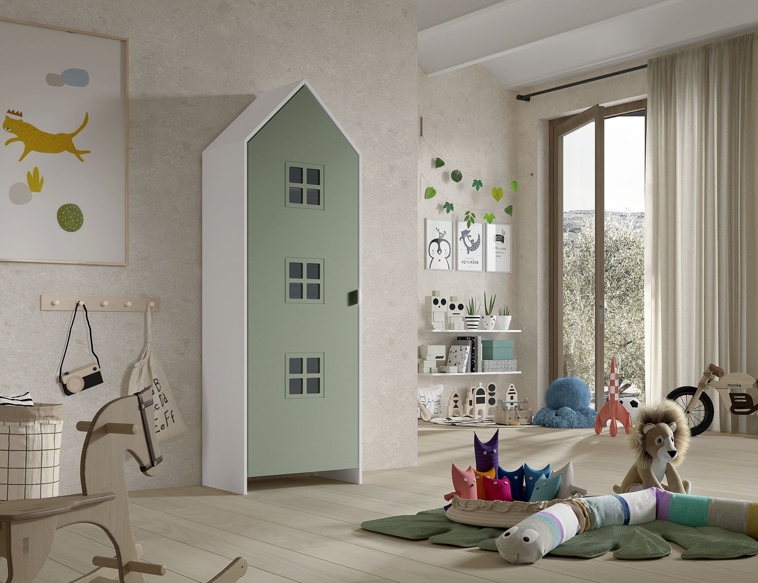 Schrank Casami Bruges 37 x 57,6 x 171,3 cm MDF Grün Bild 1