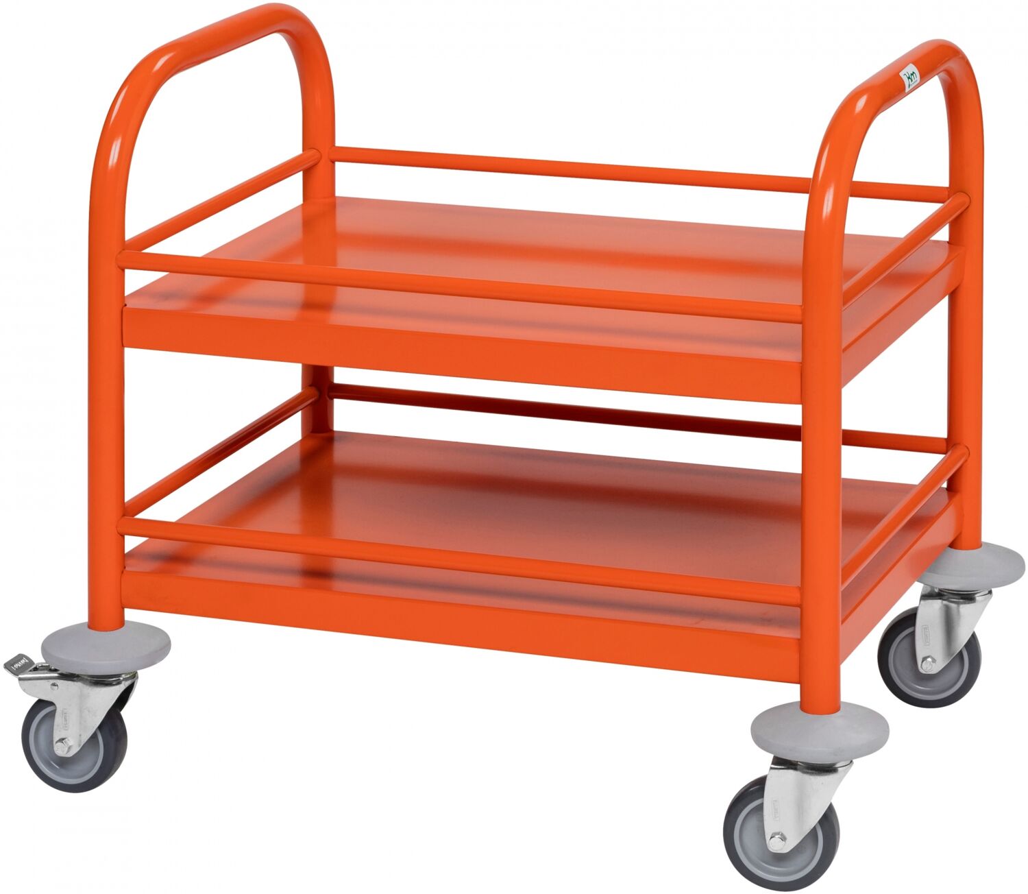 Kongamek Mini-Servierwagen 530x375x550mm 2 Etagen pulverbeschichtet in Orange mit Bremse Bild 1