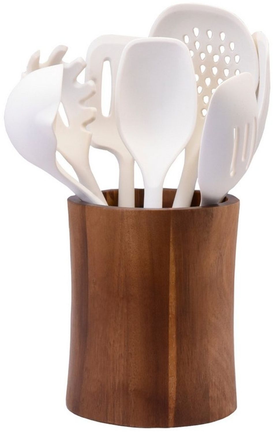 Zoha Küchenwender - Küchenutensilien Set Akazienholz Silikon 8-teilig mit Halter, Silikonköpfe Bild 1