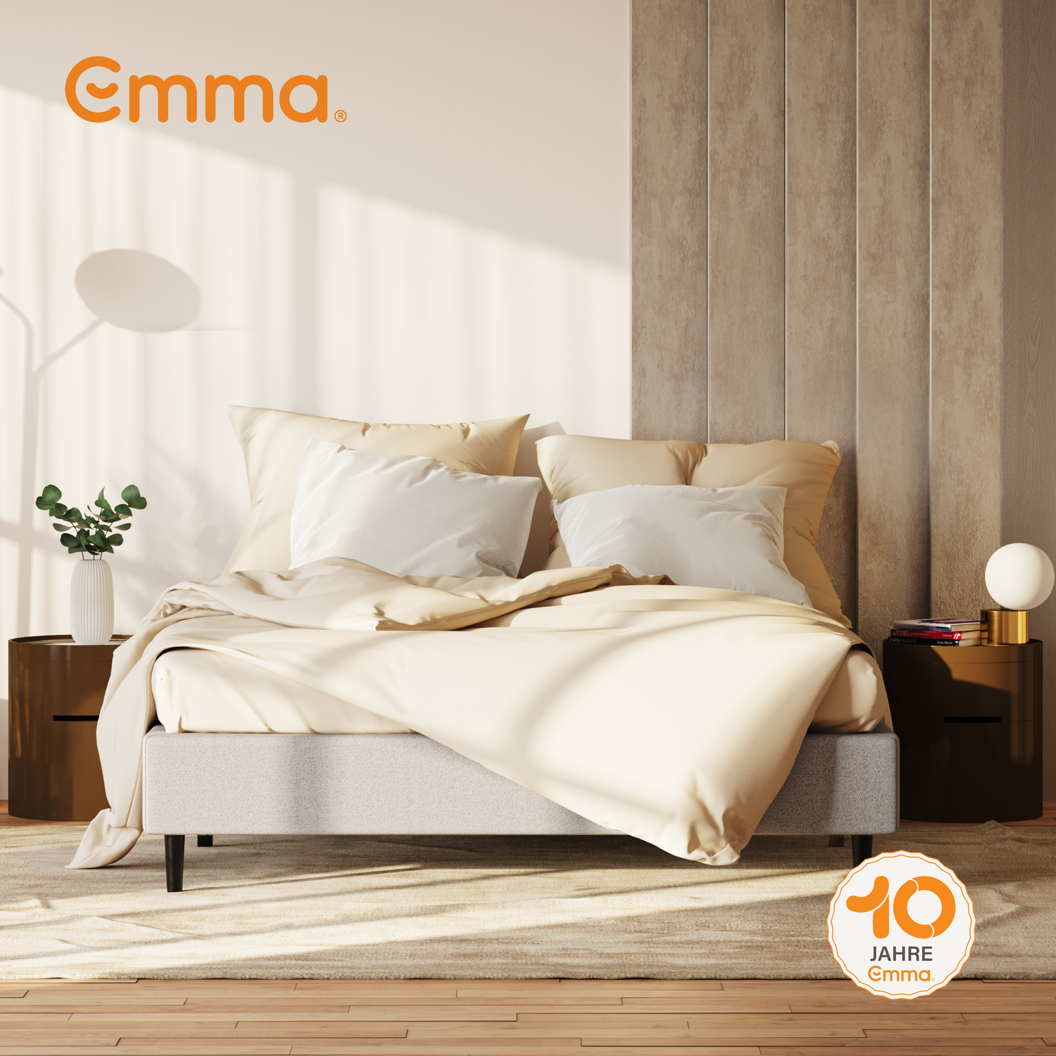 Set Emma 'Cocoon Lite' Bett, 160x200 cm, 100% Polyester, Grau und Emma One Medium Bild 1