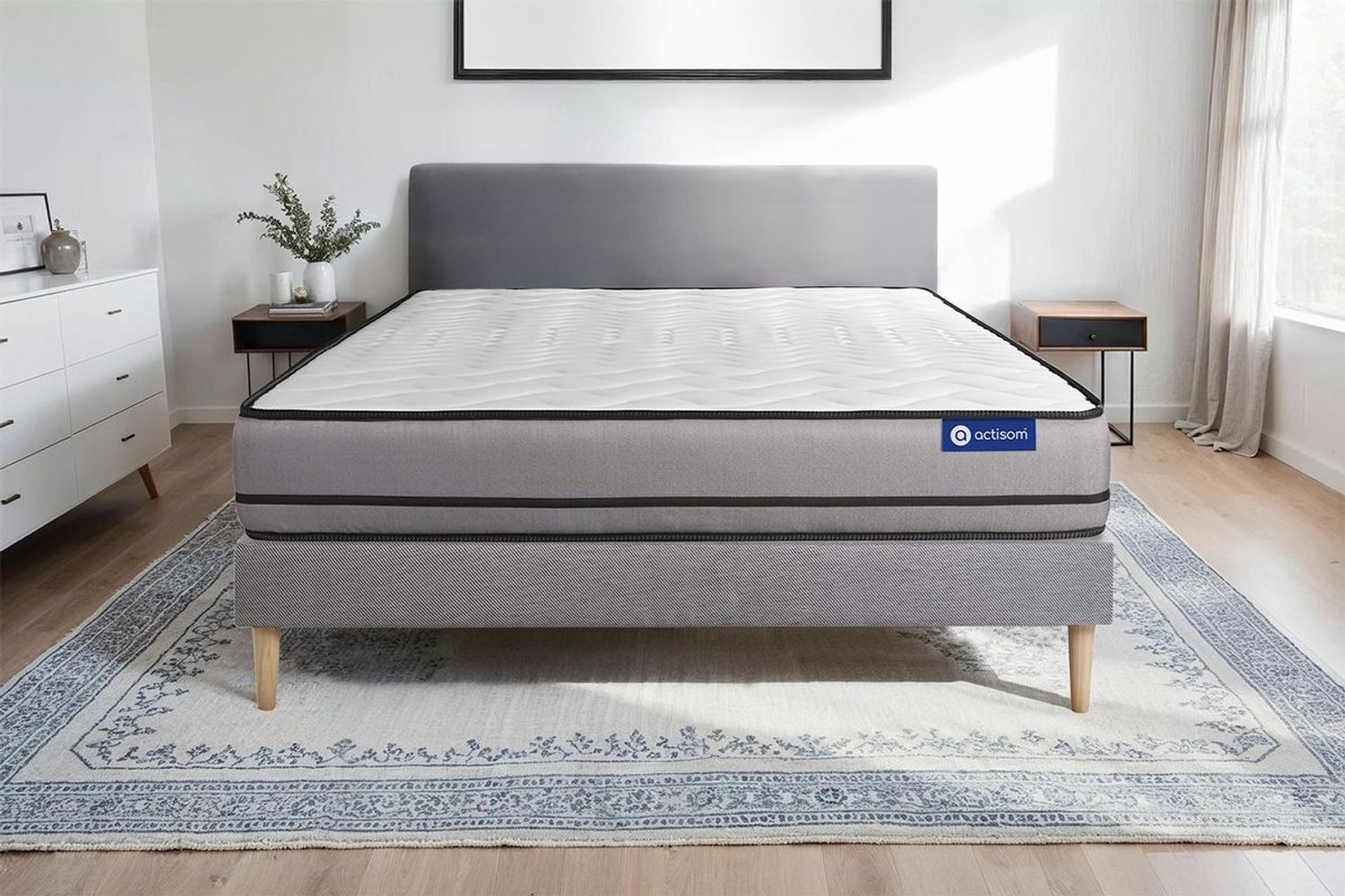 Actiflex night matratze 160x190 cm + Bettgestell mit lattenrost - Dicke : 20cm - Taschenfederkern- H5 Bild 1