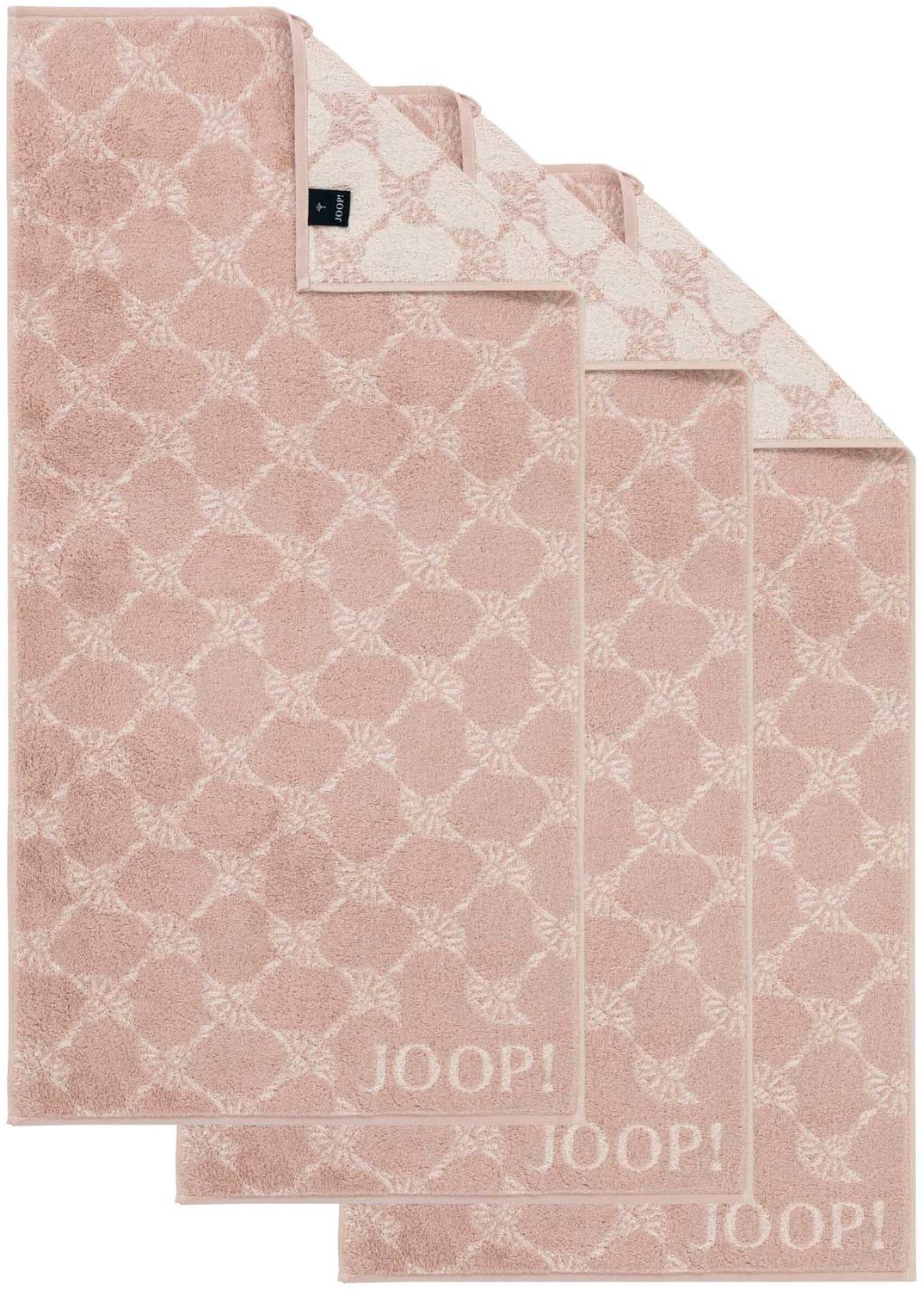 JOOP! Handtuch Classic / Infinity Kollektion, 3er Pack - Walkfrottier Rosa (Nude) Cornflower 50x100cm Bild 1