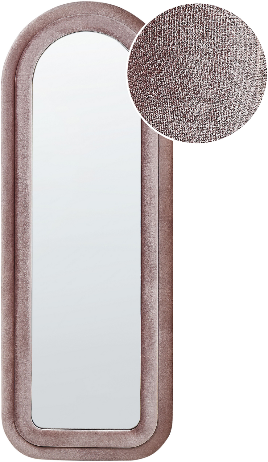 Wandspiegel CULAN 60 cm 160 cm Samtstoff Rosa Bild 1