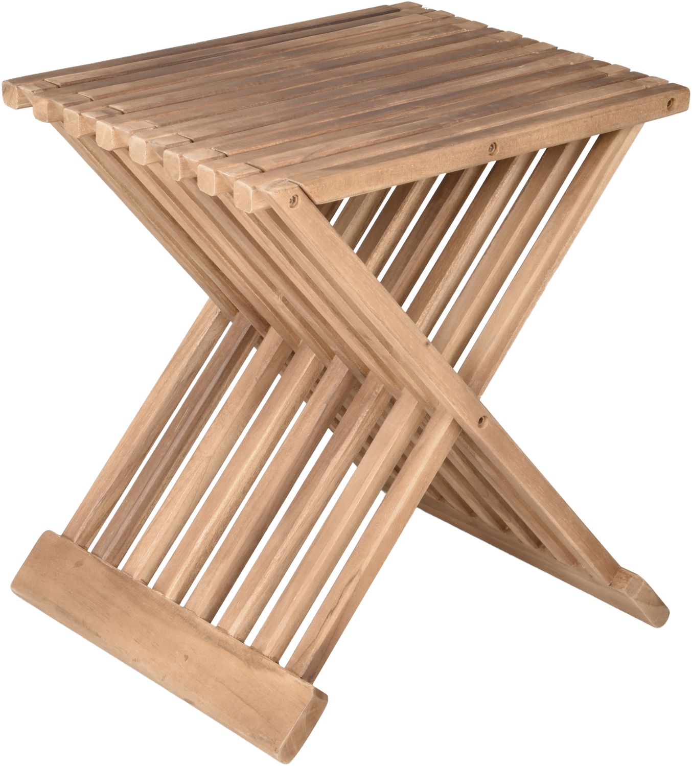 Hocker HEINZ - Teak Teakbraun 44x39x29cm | Beistelltisch Sitzhocker Bild 1