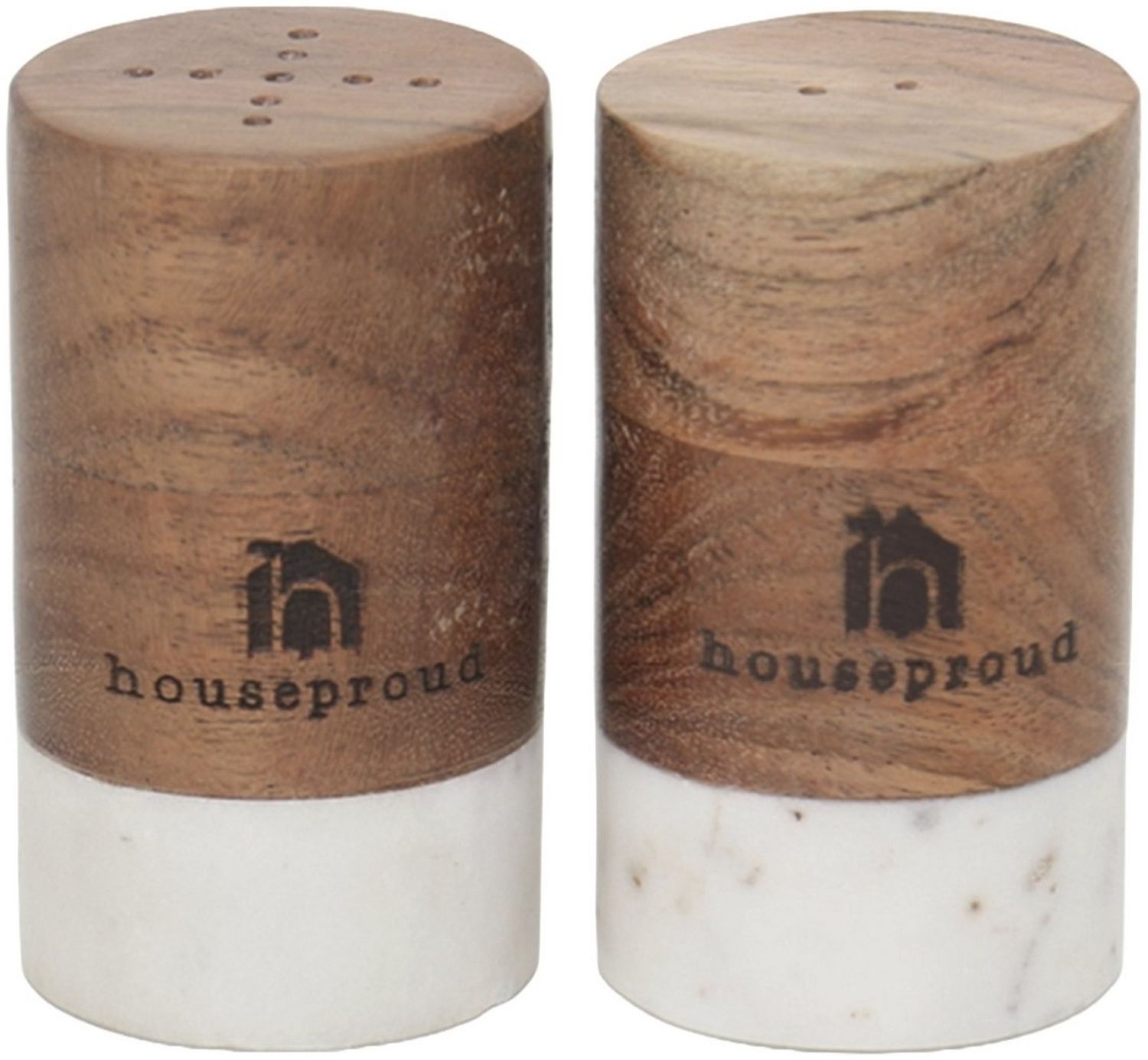 houseproud Salz- / Pfefferstreuer Shaker Salz und Pfefferstreuer aus Marmor und Akazienholz Bild 1