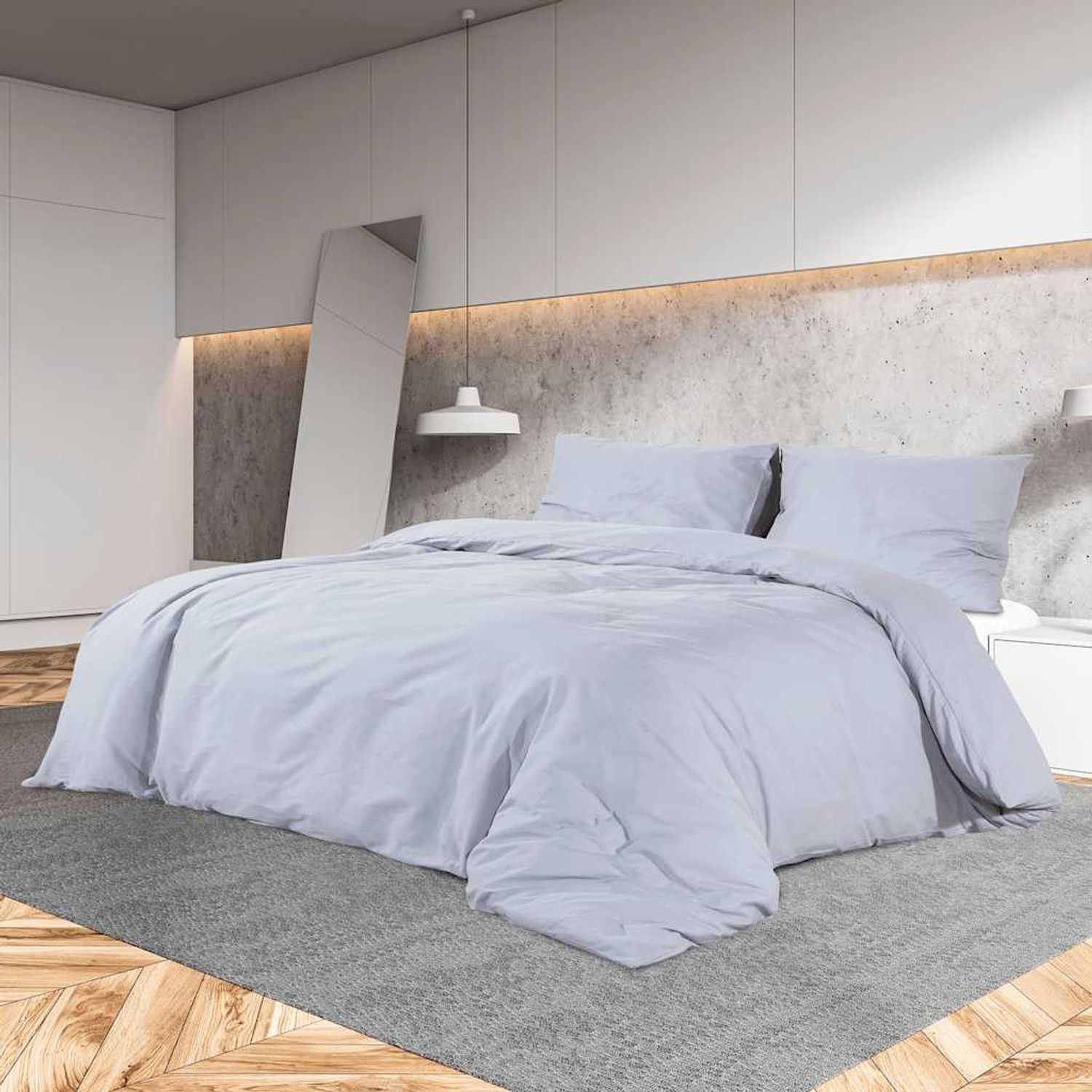 vidaXL Bettwäsche-Set Grau 140x200 cm Baumwolle 136094 Bild 1