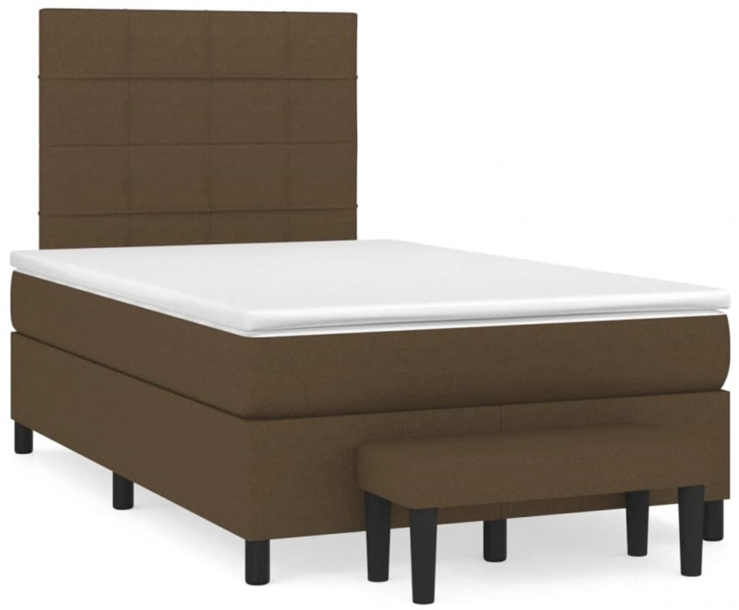 vidaXL Boxspringbett mit Matratze Dunkelbraun 120x190 cm Stoff 3270358 Bild 1