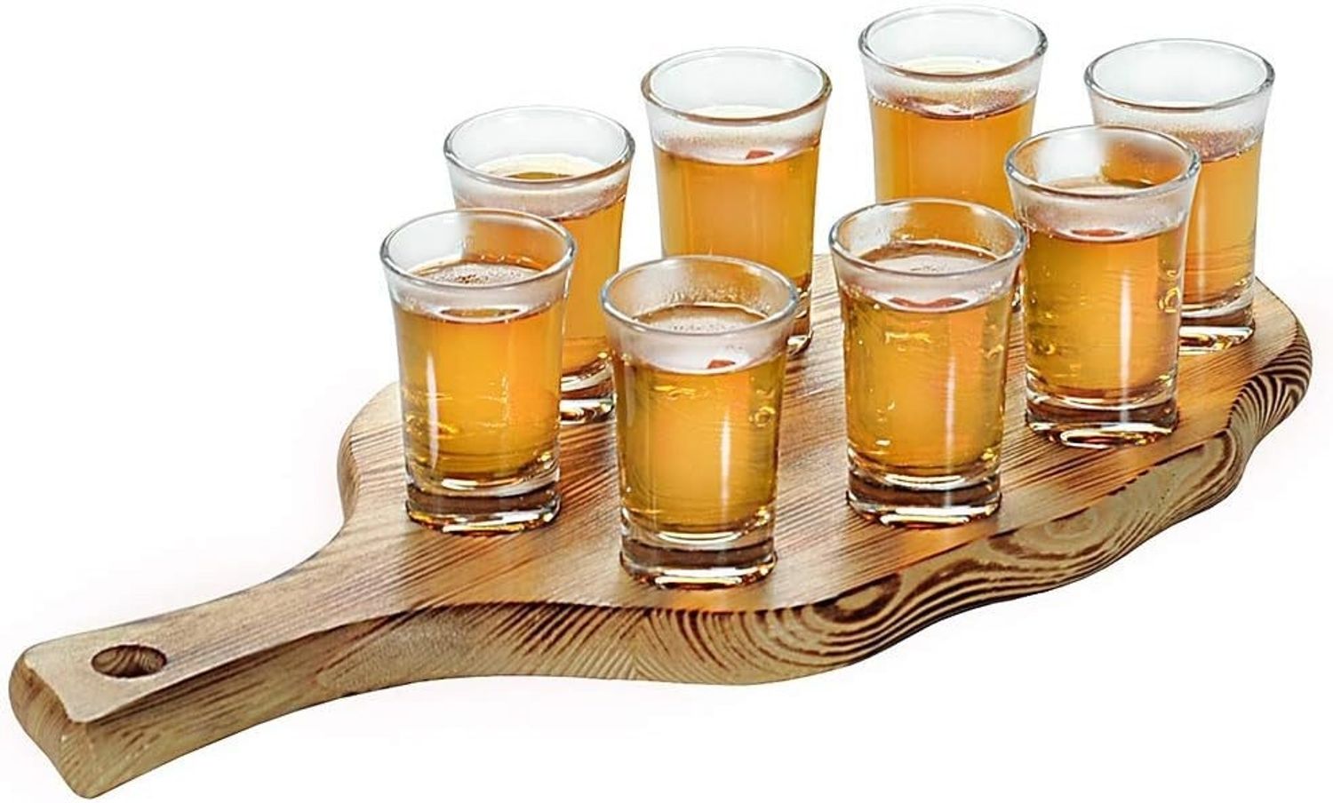 KESPER 68280 Schnapsglasträger, Kiefer - geflammt, mit 8 Gläsern Bild 1