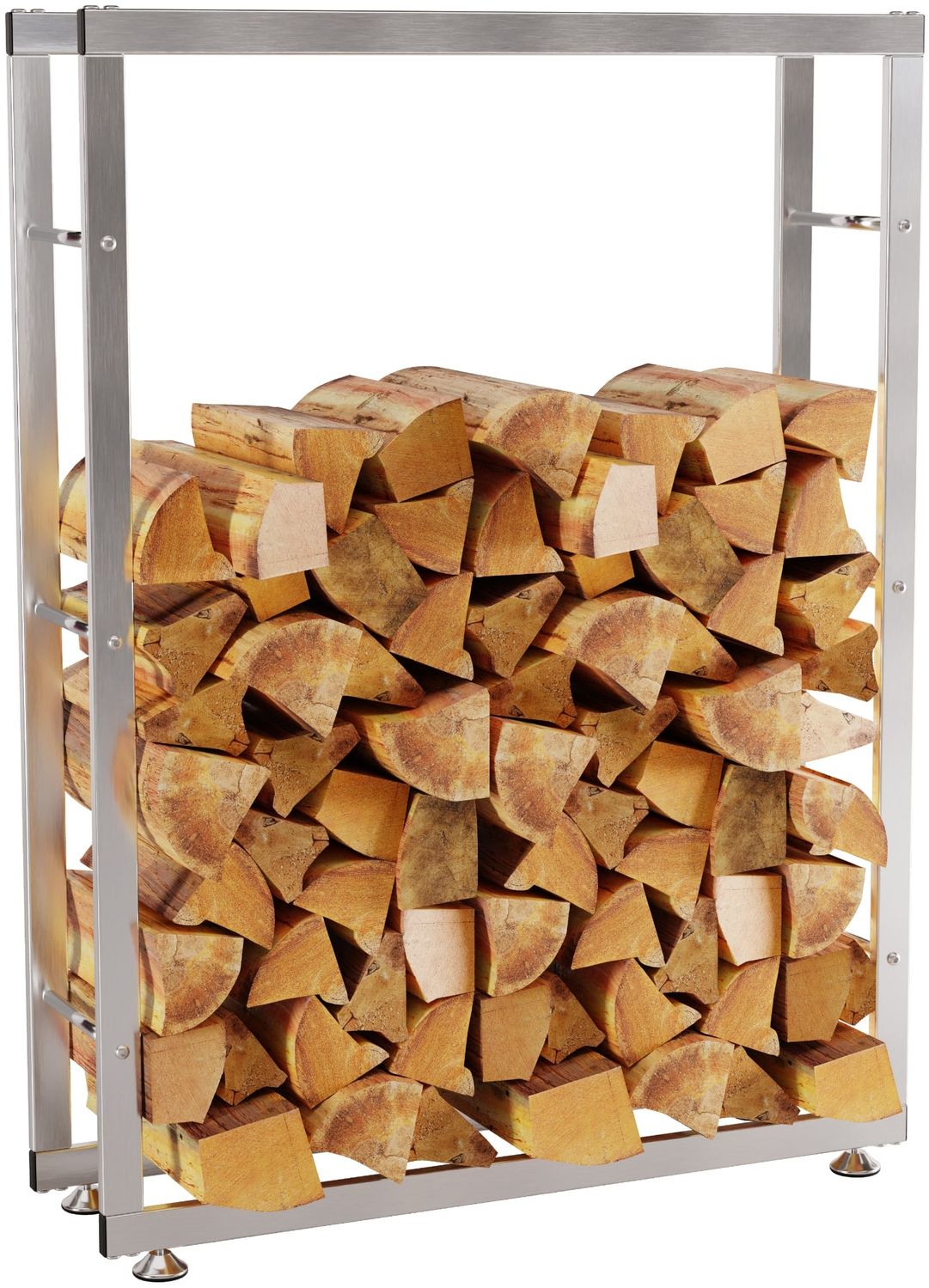 Kaminholzregal innen Metall SATLO - für Feuerholz Brennholzregal innen Kaminholzständer Kaminholzhalter Feuerholzregal InnenEdelstahl, 25x80x150cm Bild 1